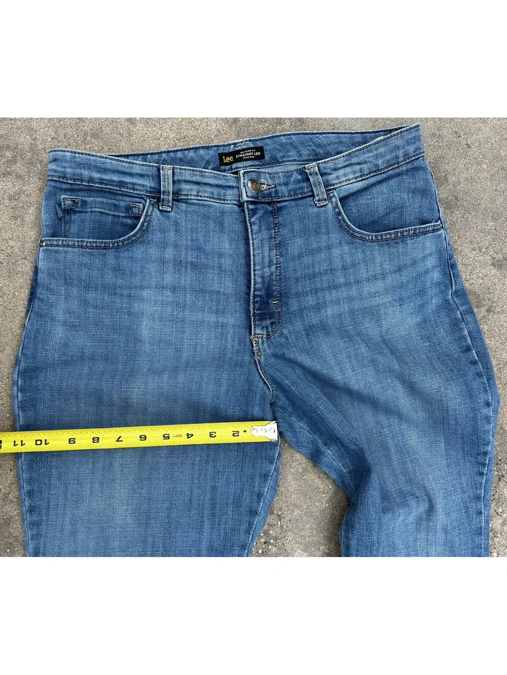 Lee Relaxed Fit Straight Leg Jean High Rise Instantly Slims Stretch Size 33Wx30L